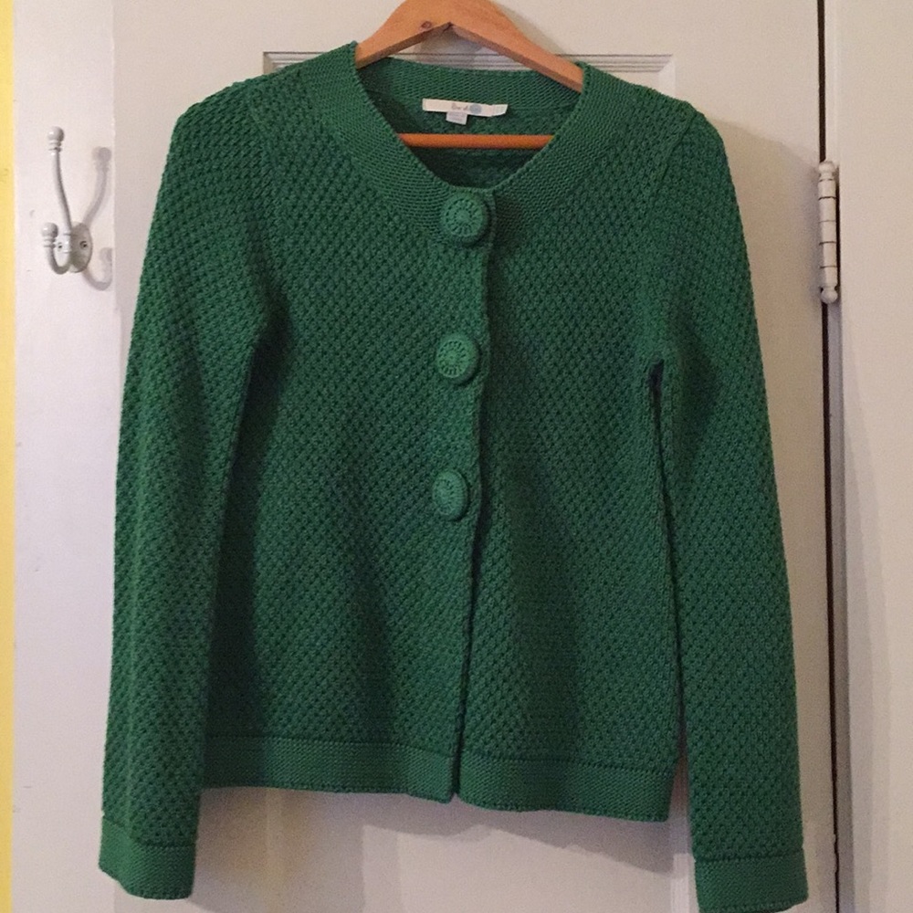 Boden Green Knit 100% Cotton Cardigan